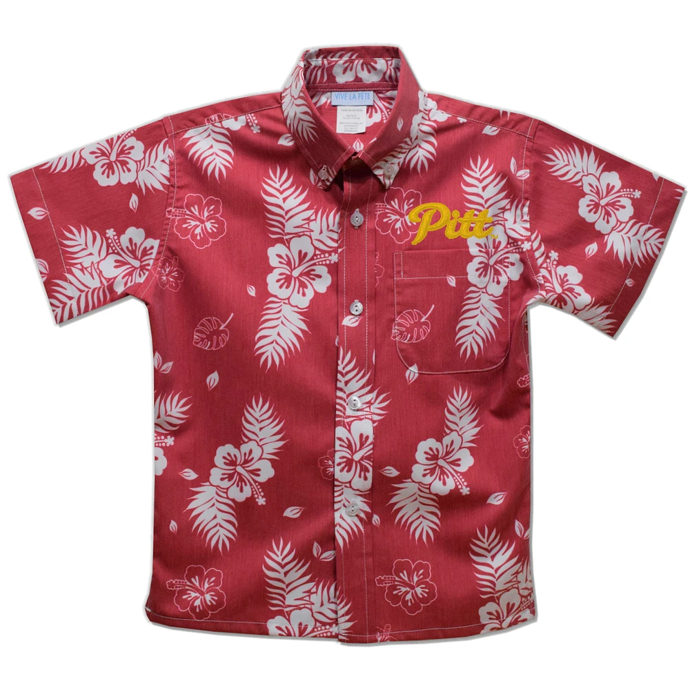 Toddler Vive La Fete Crimson Pittsburg State Gorillas Hawaiian Print Button-Down Shirt