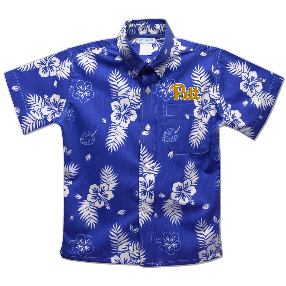 Toddler Vive La Fete Royal Pitt Panthers Hawaiian Print Button-Down Shirt