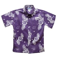 Toddler Vive La Fete Purple Kansas State Wildcats Hawaiian Print Button-Down Shirt