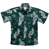 Toddler Vive La Fete Green Portland State Vikings Hawaiian Print Button-Down Shirt