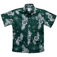Toddler Vive La Fete Green Portland State Vikings Hawaiian Print Button-Down Shirt