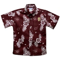Youth Vive La Fete  Garnet Florida State Seminoles Hawaiian Print Button-Down Shirt