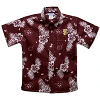 Youth Vive La Fete  Garnet Florida State Seminoles Hawaiian Print Button-Down Shirt