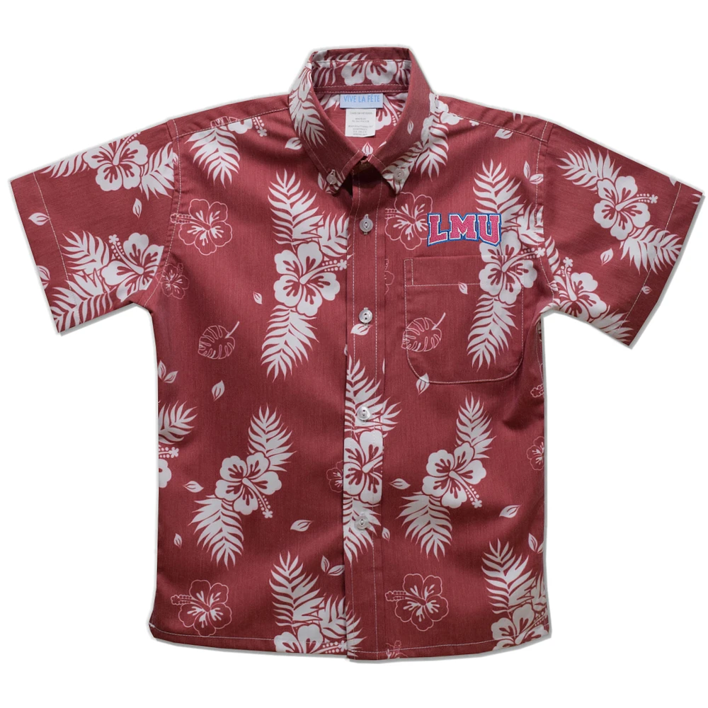 Youth Vive La Fete Crimson Loyola Marymount Lions Hawaiian Print Button-Down Shirt