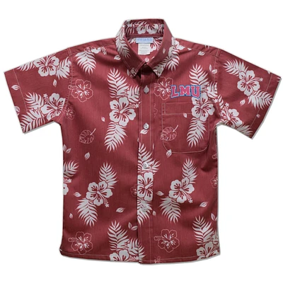 Youth Vive La Fete  Crimson Loyola Marymount Lions Hawaiian Print Button-Down Shirt