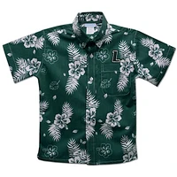 Youth Vive La Fete  Green Loyola Greyhounds Hawaiian Print Button-Down Shirt