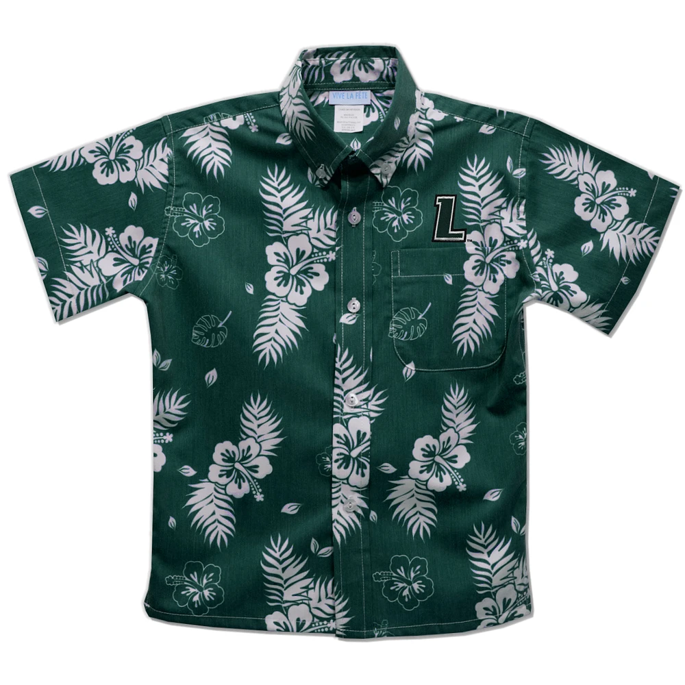 Youth Vive La Fete Green Loyola Greyhounds Hawaiian Print Button-Down Shirt