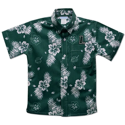 Youth Vive La Fete  Green Loyola Greyhounds Hawaiian Print Button-Down Shirt
