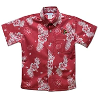 Youth Vive La Fete  Red Louisville Cardinals Hawaiian Print Button-Down Shirt