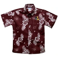 Youth Vive La Fete  Maroon Loyola Chicago Ramblers Hawaiian Print Button-Down Shirt