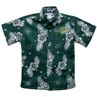 Youth Vive La Fete  Green Missouri Southern State Lions Hawaiian Print Button-Down Shirt