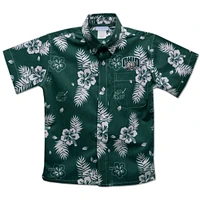 Youth Vive La Fete  Green Ohio Bobcats Hawaiian Print Button-Down Shirt