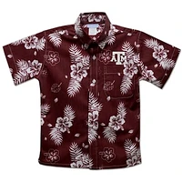 Youth Vive La Fete  Maroon Texas A&M Aggies Hawaiian Print Button-Down Shirt