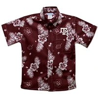 Youth Vive La Fete  Maroon Texas A&M Aggies Hawaiian Print Button-Down Shirt