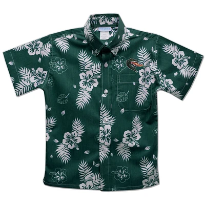 Youth Vive La Fete  Green UAB Blazers Hawaiian Print Button-Down Shirt