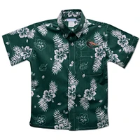 Youth Vive La Fete  Green UAB Blazers Hawaiian Print Button-Down Shirt