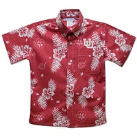 Youth Vive La Fete Utah Utes Hawaiian Print Button-Down Shirt