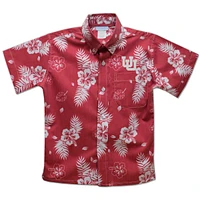 Youth Vive La Fete Utah Utes Hawaiian Print Button-Down Shirt