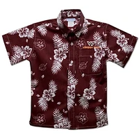 Youth Vive La Fete  Maroon Virginia Tech Hokies Hawaiian Print Button-Down Shirt