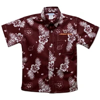 Youth Vive La Fete  Maroon Virginia Tech Hokies Hawaiian Print Button-Down Shirt