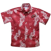 Youth Vive La Fete  Red Western Kentucky Hilltoppers Hawaiian Print Button-Down Shirt