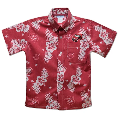 Youth Vive La Fete  Red Western Kentucky Hilltoppers Hawaiian Print Button-Down Shirt