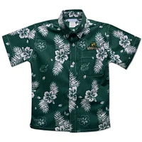 Youth Vive La Fete  Hunter Green Wright State Raiders Hawaiian Print Button-Down Shirt