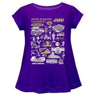 Girls Toddler Vive La Fete  Purple James Madison Dukes Impressions Artwork A-Line Top