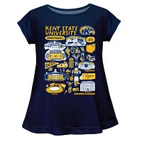 Girls Toddler Vive La Fete  Navy Kent State Golden Flashes Impressions Artwork A-Line Top