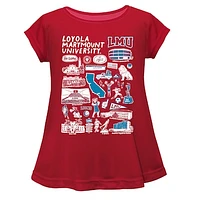 Girls Toddler Vive La Fete  Red Loyola Marymount Lions Impressions Artwork A-Line Top