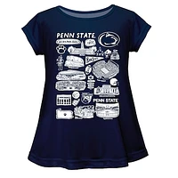 Girls Toddler Vive La Fete  Navy Penn State Nittany Lions Impressions Artwork A-Line Top