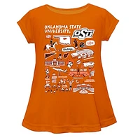 Girls Toddler Vive La Fete Oklahoma State Cowboys Impressions Artwork A-Line Top
