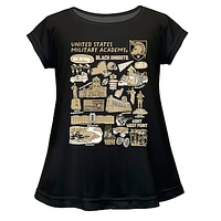 Girls Toddler Vive La Fete  Black Army Knights Impressions Artwork A-Line Top