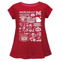 Girls Youth Vive La Fete  Maroon Morehouse Tigers Impressions Artwork A-Line Top