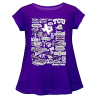Girls Youth Vive La Fete  Purple TCU Horned Frogs Impressions Artwork A-Line Top