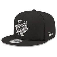Men's New Era Black San Antonio Spurs State Pride 9FIFTY Snapback Hat
