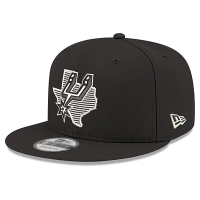 Men's New Era Black San Antonio Spurs State Pride 9FIFTY Snapback Hat