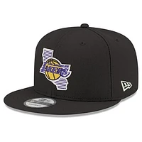Men's New Era Black Los Angeles Lakers State Pride 9FIFTY Snapback Hat