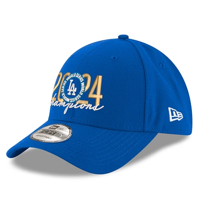 Youth New Era  Royal Los Angeles Dodgers 2024 World Series Champions Locker Room 9FORTY Adjustable Hat