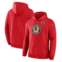 Men's Fanatics Athletic Red Chicago Blackhawks 2025 Winter Classic Primary Logo Pullover Hoodie