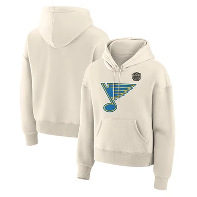 Women's Fanatics Cream St. Louis Blues 2025 Winter Classic Primary Logo Pullover Hoodie