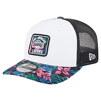 Men's New Era  White Los Angeles Lakers Floral 9SEVENTY Adjustable Hat