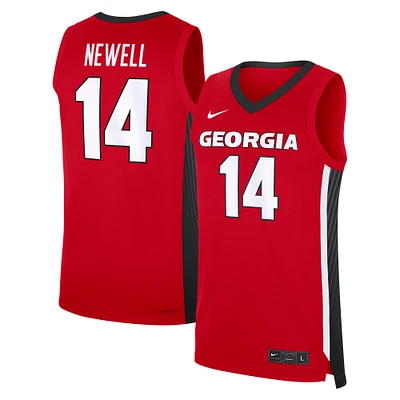 Men's Nike Asa Newell Red Georgia Bulldogs NIL Basketball Replica Player Jersey