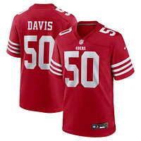 Men's Nike Khalil Davis  Scarlet San Francisco 49ers Game Jersey