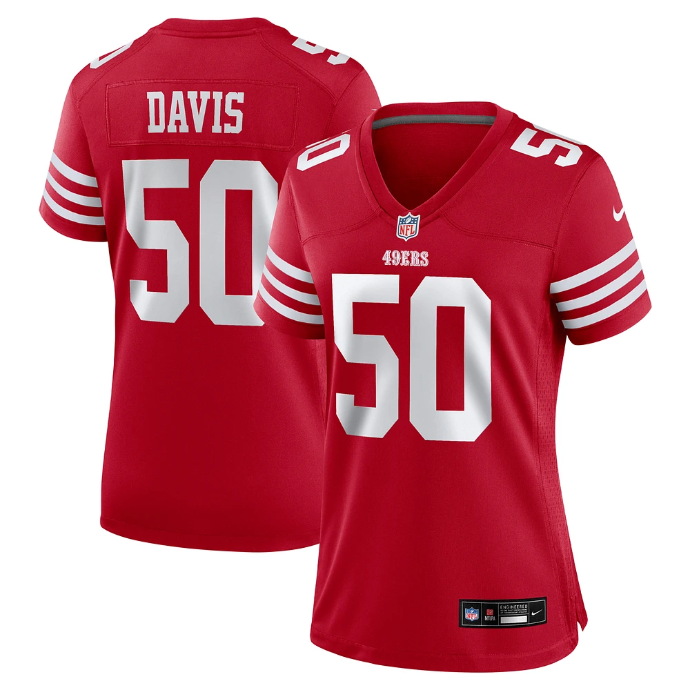 Women's Nike Khalil Davis  Scarlet San Francisco 49ers Game Jersey