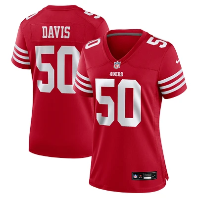 Women's Nike Khalil Davis  Scarlet San Francisco 49ers Team Game Jersey