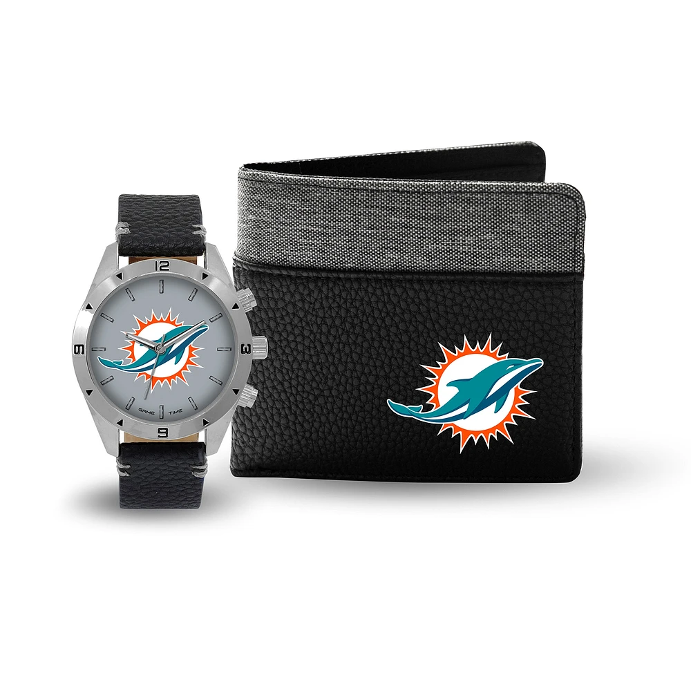 Miami Dolphins Watch and Wallet Gift Set