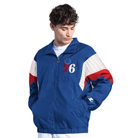 Men's Starter Royal Philadelphia 76ers Yard Line Full-Zip Jacket