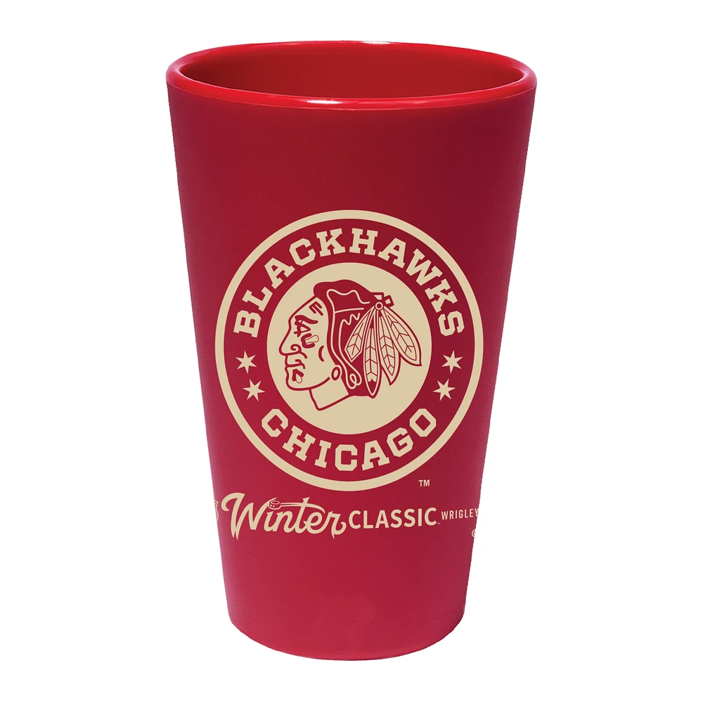 WinCraft Chicago Blackhawks 2025 NHL Winter Classic 16oz. Silicone Pint Glass