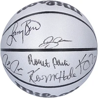 Boston Celtics Legends Autographed Wilson NBA 75th Anniversary Platinum Edition Basketball with 6 Signatures including Larry Bird, Kevin Garnett & Kevin McHale
